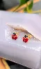 boucles d'oreilles puces coccinelles émail or 750 millième (18 ct) 0,73g