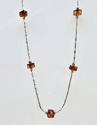 collier argent avec perle couleur miel argent 925 millième (22 ct) 4,03g