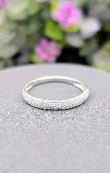 bague microserti de 2 lignes de petits diamants or 375 millième (9 ct) 1,40g