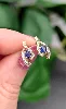 boucles d'oreilles en 2 ors chacune ornée d'un saphir et un petit diamant or 375 millième (9 ct) 0,72g