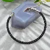 brac bracelet en cuir noir er marron tressé et acier argenté 6mm l21cm
