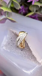 pendentif 2 ors serti de 8 diamants or 750 millième (18 ct) 2,16g