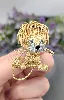 broche van cleef & arpels "lion ébouriffé" sertie de diamants et les yeux en émeraudes or 750 millième (18 ct) 19,66g