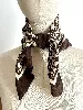 foulard / carré christian dior trotter en soie monogram marron et beige 66 x 66 cm