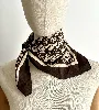 foulard / carré christian dior trotter en soie monogram marron et beige 66 x 66 cm