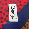 foulard / carré yves saint laurent vintage en soie à motif géométrique & pois