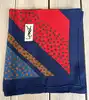foulard / carré yves saint laurent vintage en soie à motif géométrique & pois