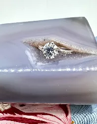 bague argent fiançailles solitaire oxyde argent 925 millième (22 ct) 3,04g