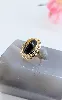 bague or ornée d'une pierre  l'oeil de tigre en cabochon or 750 millième (18 ct) 6,54g