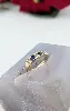 bague or sertie de 3 diamants d'environ 0,45ct et 2 saphirs or 750 millième (18 ct) 5,63g