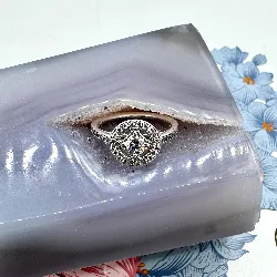 bague pandora solitaire oxyde couronne oxydes argent 925 millième (22 ct) 3,05g