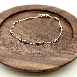 79191018 bracelet / chaîne argent maille forçat avec petits ronds l18 cm argent 925 millième (22 ct) 1,6g argent 925 millième (22 