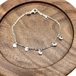 87343118 bracelet chaîne orné de 5 oxydes l18 cm argent 925 millième (22 ct) 1,05g argent 925 millième (22 ct) 1,05g
