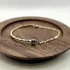 97394018 bracelet pl-or demi jonc avec une pierre verte et entourée d'oxydes