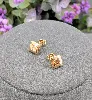 boucles d'oreilles puce carrée chacune sertie d'une citrine or 750 millième (18 ct) 3,26g