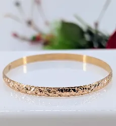 bracelet jonc en or rose motifs végétaux or 750 millième (18 ct) 14,90g