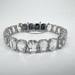 bracelet swarovski millenia tennis orné de cristaux incolore taille émeraude