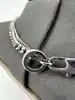 collier a.p.c. double chaîne en laiton teinté argent l50cm