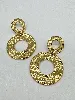 3122109 boucles d'oreilles pendantes cercles martelés en acier doré