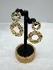 3122109 boucles d'oreilles pendantes cercles martelés en acier doré
