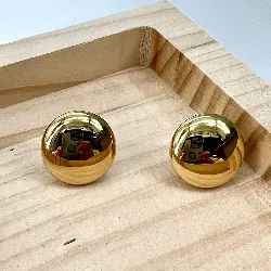 3122409 boucles d'oreilles bouton en acier doré