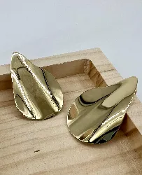 3123709 boucles d'oreilles plaque géométique en acier doré