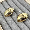 3124209 boucles d'oreilles ovales en acier doré