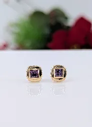 boucles d'oreilles améthyste or 750 millième (18 ct) 0,93g