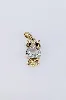 pendentif or hibou serti d'une topaze bleue claire et 2 petits onyx or 375 millième (9 ct) 1,33g