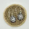 132344 boucles d'oreilles motif boule ovale en argent avec pierre de lune argent 925 millième (22 ct) 5,6g