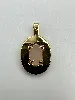 32843 pendentif cadre ovale doré avec quartz rose