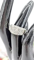 bague style chevalière en or blanc avec une pavage de diamants  or 750 millième (18 ct) 5,16g