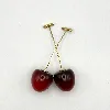 boac boucles d'oreilles cerise rouge en acier