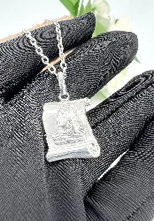 collier avec pendentif signe du zodiaque verseau l58 cm argent 925 millième (22 ct) 9,47g