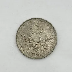 pièce 5 francs semeuse 1960 argent 835 millième 12g