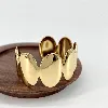 31223064 bracelet jonc ouvert vague motif disques ovales en acier doré larguer 3 cm