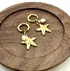 3605309 boucles d'oreilles creoles avec pendentifs étoile de mer et perle