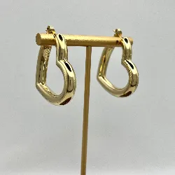 3607909 boucles d'oreilles créoles en forme coeur en acier doré t3,8 x 3,8 cm