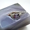 bague en argent ornée d'une pierre violette entourée oxydes blancs argent 925 millième (22 ct) 4,72g