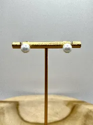 boar boucles d'oreilles puces perles nacres 8mm argent 925 millième (22 ct) 0,198g