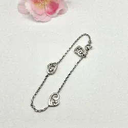 bracelet en argent 'love' blanc argent 925 millième (22 ct) 3,64g