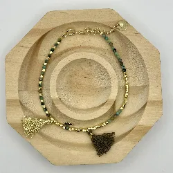 brar bracelet billes en argent doré et pierre l17-22 cm argent 925 millième (22 ct) 1,2g