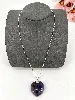 collier maty argent avec pendentif coeur améthyste  argent 925 millième (22 ct) 24,10g