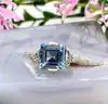 bague argent pierre bleue rectangle t55 argent autre 6,35g