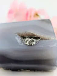 bague art-déco en or blanc sertie de diamants taille ancienne or 750 millième (18 ct) 2,04g