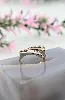 bague stylisée en 2 ors sertie de 3 petits diamants or 750 millième (18 ct) 3,47g