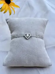 bracelet argent un motif coeur serti d'oxydes l16-18cm argent 925 millième (22 ct) 2,63g