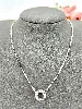 collier en argent maille forçat avec cercle strass argent 925 millième (22 ct) 5,63g