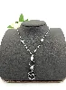 collier maille forçat losange pendentif ronds et coeurs  argent 925 millième (22 ct) 5,27g