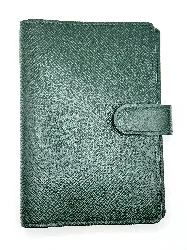 couverture agenda / porte cartes louis vuitton pm taiga en cuir vert